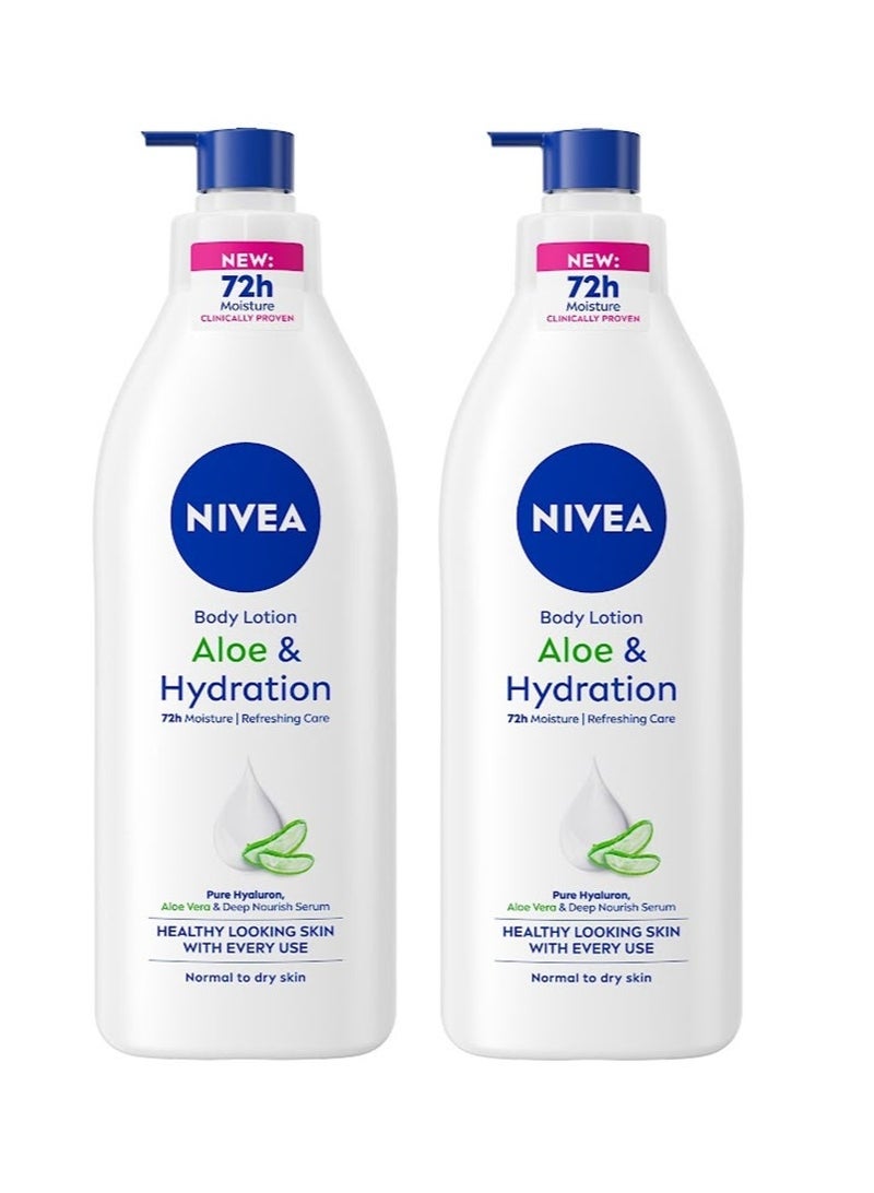 Nivea Aloe And Hydration Body Lotion 400ml Pack Of 2 - Image 1